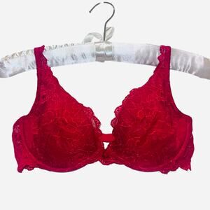 Vintage Victoria’s Secret Y2K Very Sexy Red Lace Underwire Bra 36C Push-Up